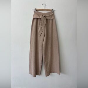 Chicwish beige Wide-Leg knit Pants with Bow Detail